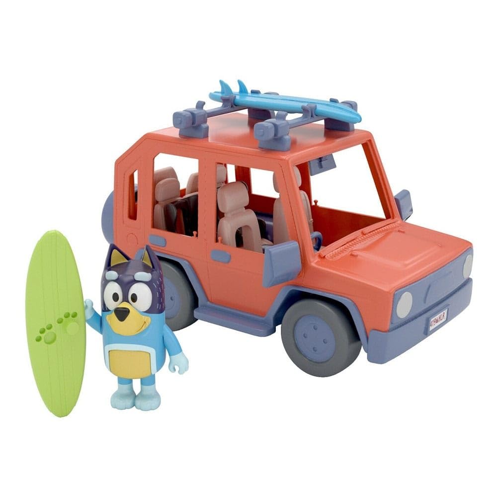 Bluey, 4WD Family Vehicle, with 1 Figure and 2 Surfboards | Customizable Car - Adventure Time | for Ages 3+, Multicolor, 13018