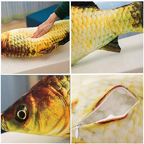 JULAN 3D Giant Soft Fish Cushion Pillow Carp Plush Pillow Stuffed Toy Throw Pillow for Home Decoration Gift Kids Pillow Stuffed Animal Toy ?28inch