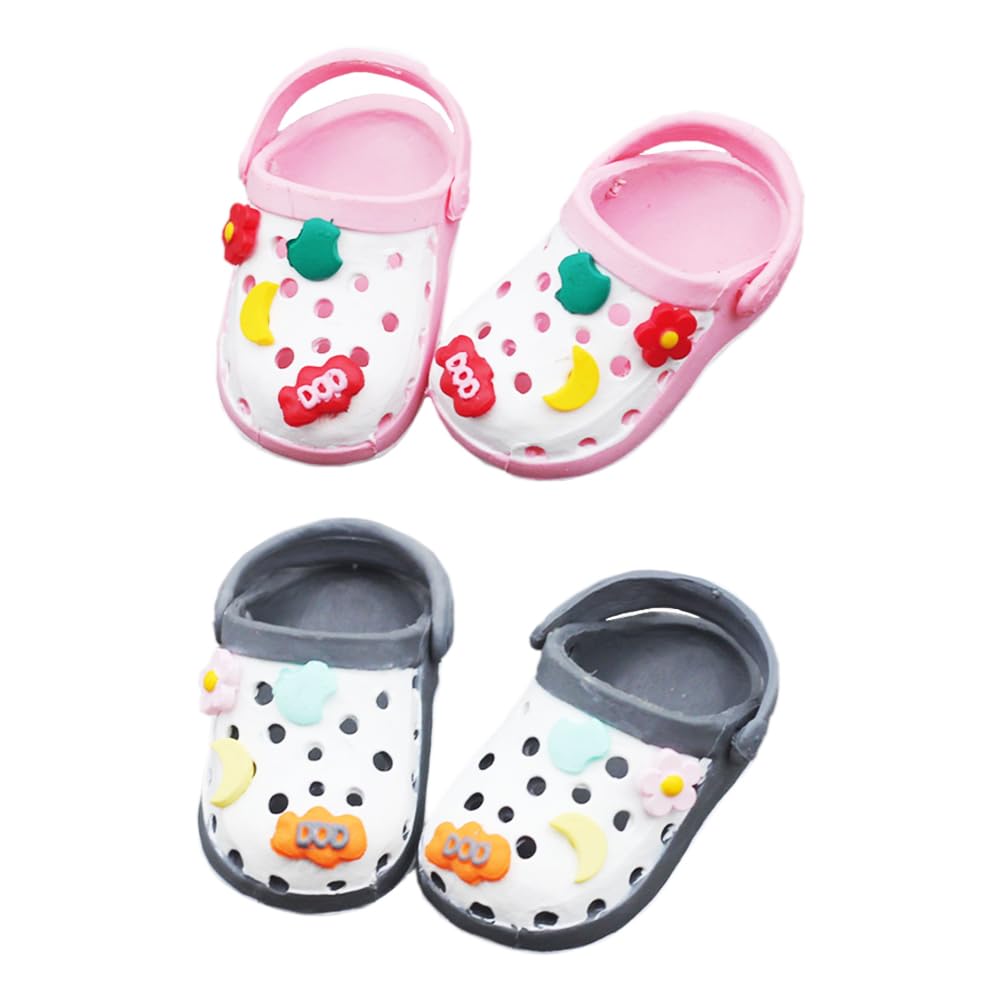 niannyyhouse 15cm 17cm Doll 1/6 BJD Shoes Length 4.3cm Doll Accessories Dressup (Pink+Gray)