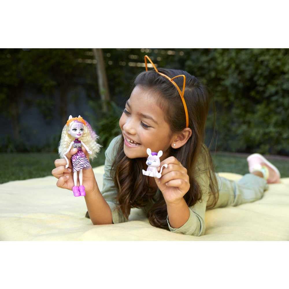 Enchantimals Zadie Zebra Doll with Ref Animal Figure, 6-inch Small Doll with Removable Skirt & Accessories, Sunny Savanna Toy Collection