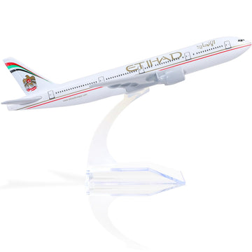 QIYUMOKE 1/400 Compatible for UAE Boeing 777 Diecast Model Airplane with Display Stand, 6-Inch Metal Airliner Model for Aviation Collectors, Desktop