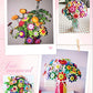 Carykon DIY Craft Iron Wire Button Felt Bouquets Kit, Make 40 Flowers (8-Petal Flowers)