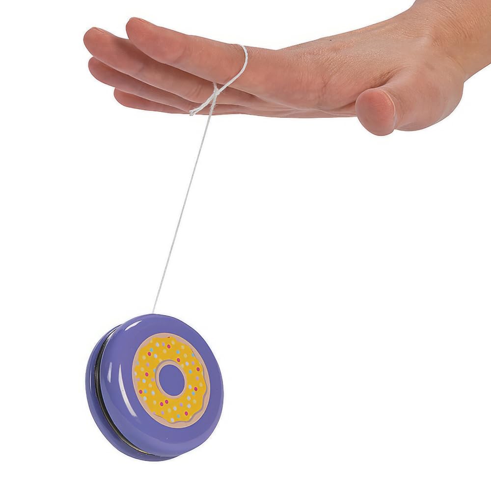 Donut Party Yo Yos - Set of 12 Toys - Party Favors and Giveaways for Kids