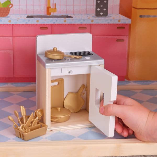KidKraft So Darling Wooden Dollhouse on Wheels with 29 Accessories