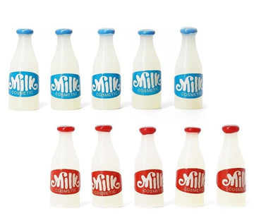 10 Pcs 1/12 Miniature Milk Bottles Dollhouse Decoration Accessories, Home Outdoor Decoration Model Living Room Scene Craft Displays