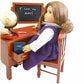 The Queen's Treasures 18 Inch Doll Furniture & Accessories, Vintage Style Wooden School Teachers Desk with Drawers that Open & Close, Globe,