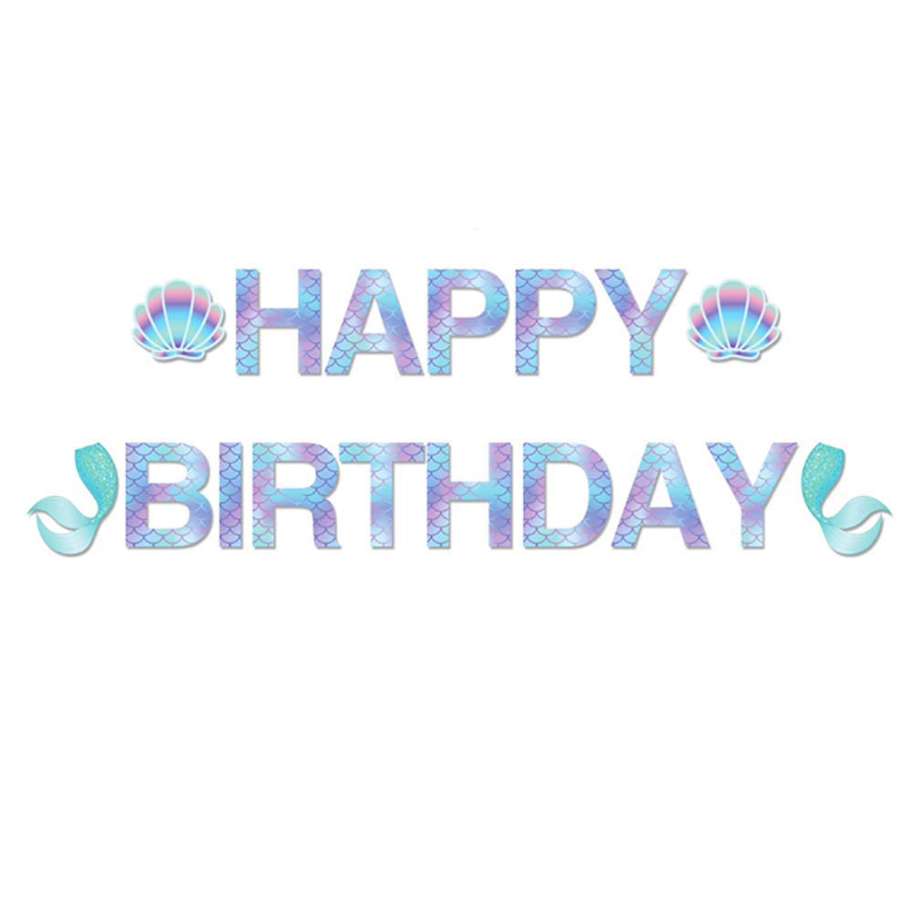 Anor WishLife Sparkle Banner,Mermaid Birthday Decorations,Mermaid Party Decorations for Girls,Boys,Kids,Home,Classroom,Baby Shower,1st Birthday