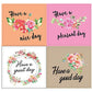 Creanoso Flower Theme Greetings Stickers (10-Sheet) - Total 120 pcs (10 X 12pcs) Individual Small Size 2.1 x 2. Inches, DIY Decoration Art Decal