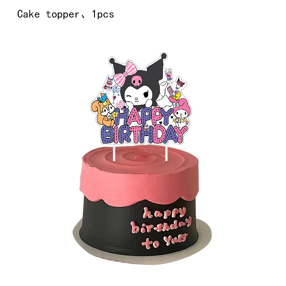 25PCS kuromi and melody Cake Toppers Cupcake Toppers Cake Decorations,kuromi and melody Birthday Party Supplies Decorations (25pcs)