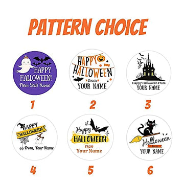 Custom Halloween Stickers, Personalized Happy Halloween Labels, Candy Halloween Stickers,Pumpkin Trick or Treat Stickers,Treat Bag Stickers Trunk or