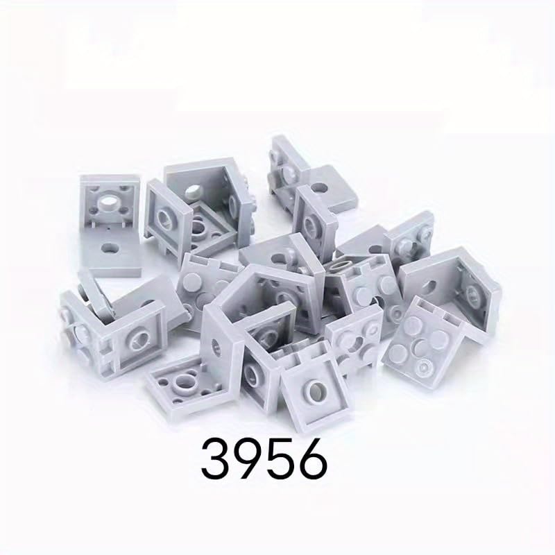YUJHITP Display Stand for Mini Figure, 50 Piece Classic Light Gray Bracket Plate Bulk, Compatible with Lego Parts and Pieces(Color: Light Gray)