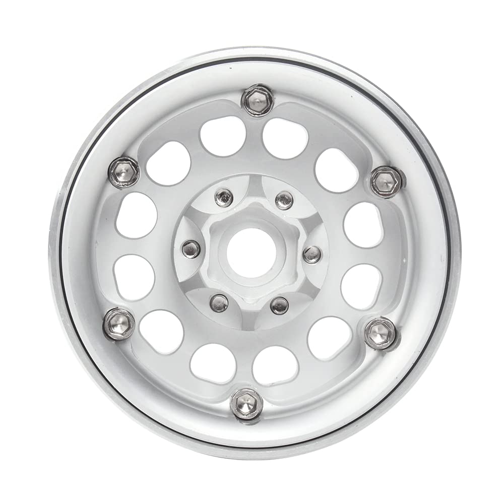 INJORA RC Rims 4pcs 1.9 Inch Beadlock RC Wheel Rim Set Wheel Hub for 1:10 RC Crawler Axial SCX10 SCX10 II 90046 SCX10 III AXI03007 TRX4 D90 12mm Hex