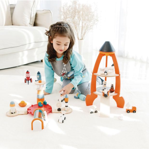 Tender Leaf Toys - Life on Mars Playset - S.T.E.M. Toy - 16 Pc Wooden Outer Space Themed Playset - Creates Interest in Science and Creative Role Play