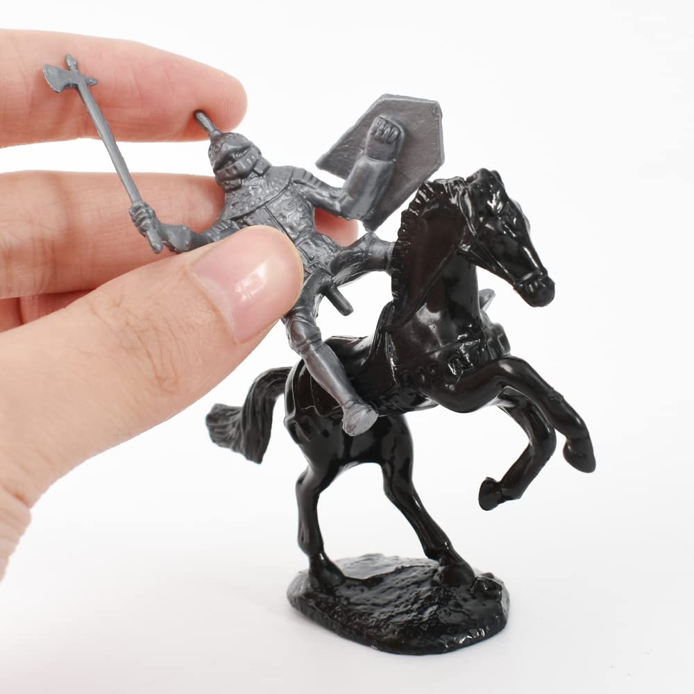 HUIANER Army Knight Figures 28PCS Medieval Knight Military Figures Medieval Soldiers Warrior Horse Model Soldier