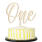 PALASASA First Birthday Wood One Cake Topper,1st Birthday Cake Decor