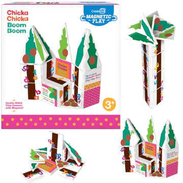 CreateOn Chicka Chicka Boom Boom Set, Magnetic Kids Building Toys, Educational Stem Toys for Ages 3+, 19 Pieces