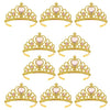 XiangGuanQianYing Princess Dress Up Crowns and Tiaras for Child from 3 Years Up Party Favors Pink Tiara Plastic Gold Tiara(10 Pack) (Heart Pink)