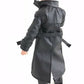 HAZYJT 1/12 Scale Coat Black Wired Trench Coat Model for 6" Mezco ML Punisher Doll