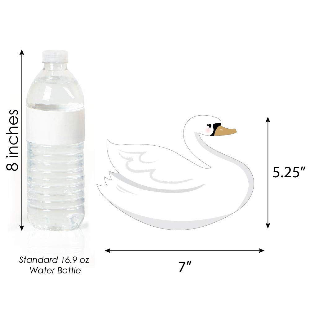Big Dot of Happiness Swan Soiree - Decorations DIY White Baby Shower or Birthday Party Essentials - Set of 20