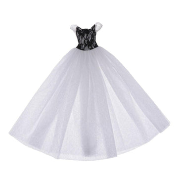 DYNWAVE Doll Clothes Accessories - Classic Princess Dress Outfit for 1/4 BJD SD, for LUTS Dollfie, for Young Impldoll, 3 Colors for Choose - White