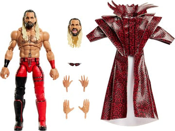 Mattel WWE Ultimate Edition Action Figure & Accessories Set, Seth Rollins 6-inch Collectible with Swappable Heads & Hands, 30 Articulation Points
