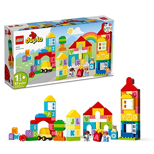 LEGO DUPLO Classic Alphabet Town 10935, Educational Early Learning Toys for Babies & Toddlers Ages +18 Months, Learn Colors, Letters and Shapes with
