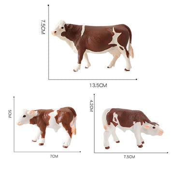 DOYIFUN Realistic Farm Cow Model Figure Toy Set, Cow Figurines Collection Playset with Farm Keepers, Farm Meadows Pasture Cow Statues Preschool