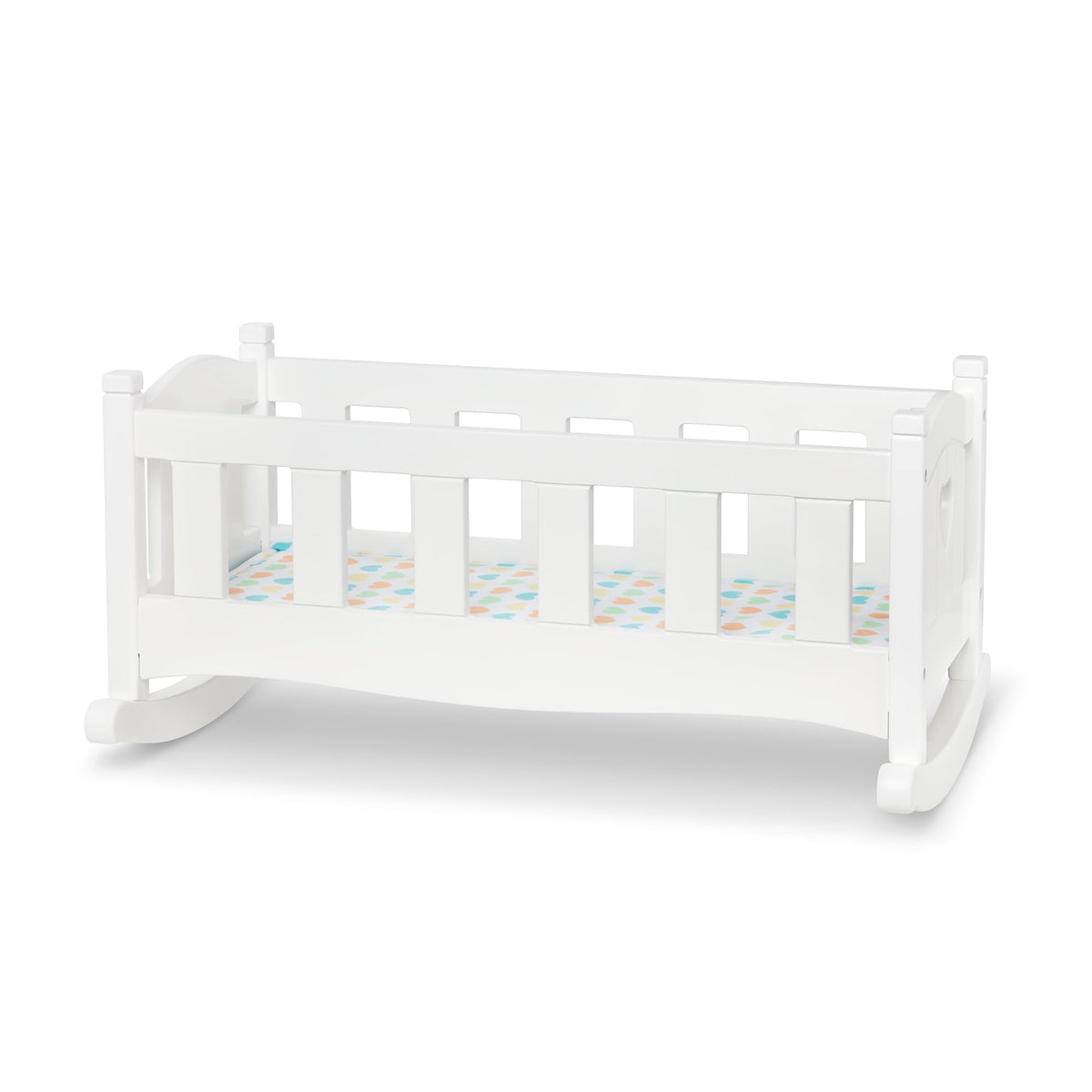 Melissa & Doug Wooden Play Cradle for Dolls - Baby Doll Crib and Baby Doll Bed with Mattress, Doll Accessories for Pretend Play and Stuffed Animals,