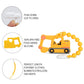 Baby Construction Vehicles Teething Toys,Food Grade Silicone Teether with One-Piece Pacifier Clip Holder,Best Shower Gift for 3 Months+ Boy
