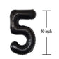 Jonhamwelbor 25 Number Balloons Black Big Giant Jumbo Number 25 Foil Mylar Balloons for 25th Birthday Party Supplies 25 Anniversary Events Decorations