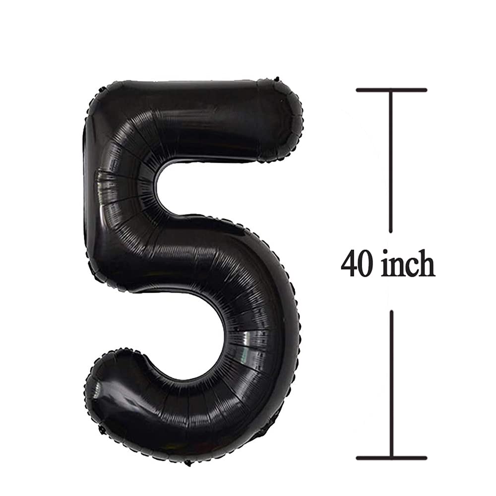 Jonhamwelbor 25 Number Balloons Black Big Giant Jumbo Number 25 Foil Mylar Balloons for 25th Birthday Party Supplies 25 Anniversary Events Decorations