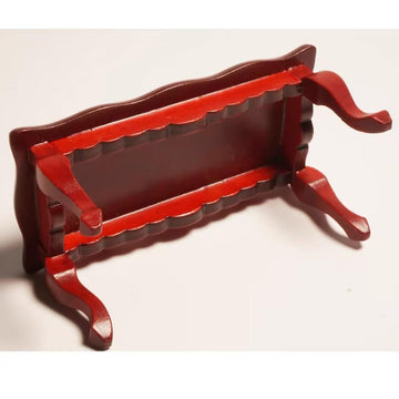 WLngtv 1:12 Scale Red Wooden Classic Coffee Table, Dollhouse Furniture, 9.1x4.4x14.2 cm