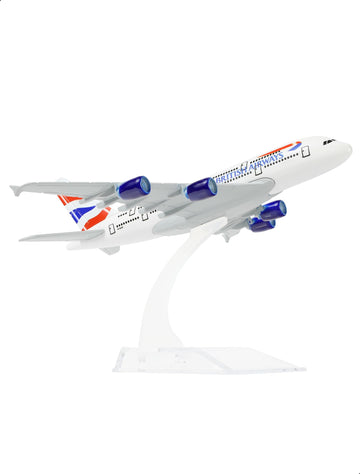 QIYUMOKE 1/400 Scale Compatible for British A380 Model Plane (15cm L) Diecast Metal Airplane Model with Display Stand for Adult Mini Aviation