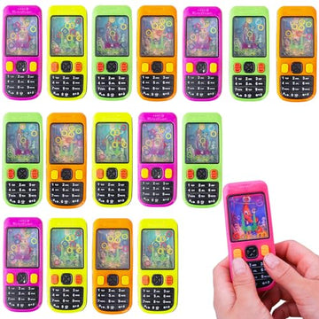 Handheld Water Game, 16 Pack Colorful Handheld Phone Game Water Ring Toss Goodie Bags Stuffers Return Gifts for Kids Birthday Classroom Prize Box Back
