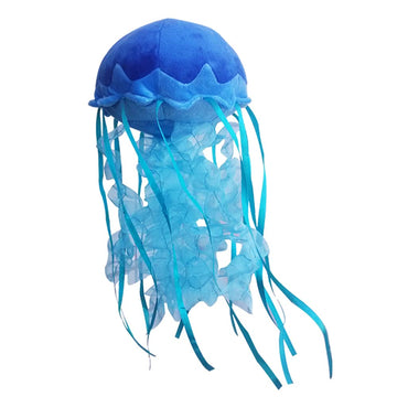 JIANEEXSQ Creative Colorful Jellyfish Stuffed Animal Simulation Sea Animal Jelly Fish Plush Toy for Kids's Room Decor Birthday Gift (Blue)
