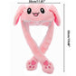 CICITOYWO Funny Plush Bunny Hat Ear Moving Jumping Rabbit Fun Cute Animal Flap Cap Unisex for Women Girls Children Party Holiday Halloween Christmas