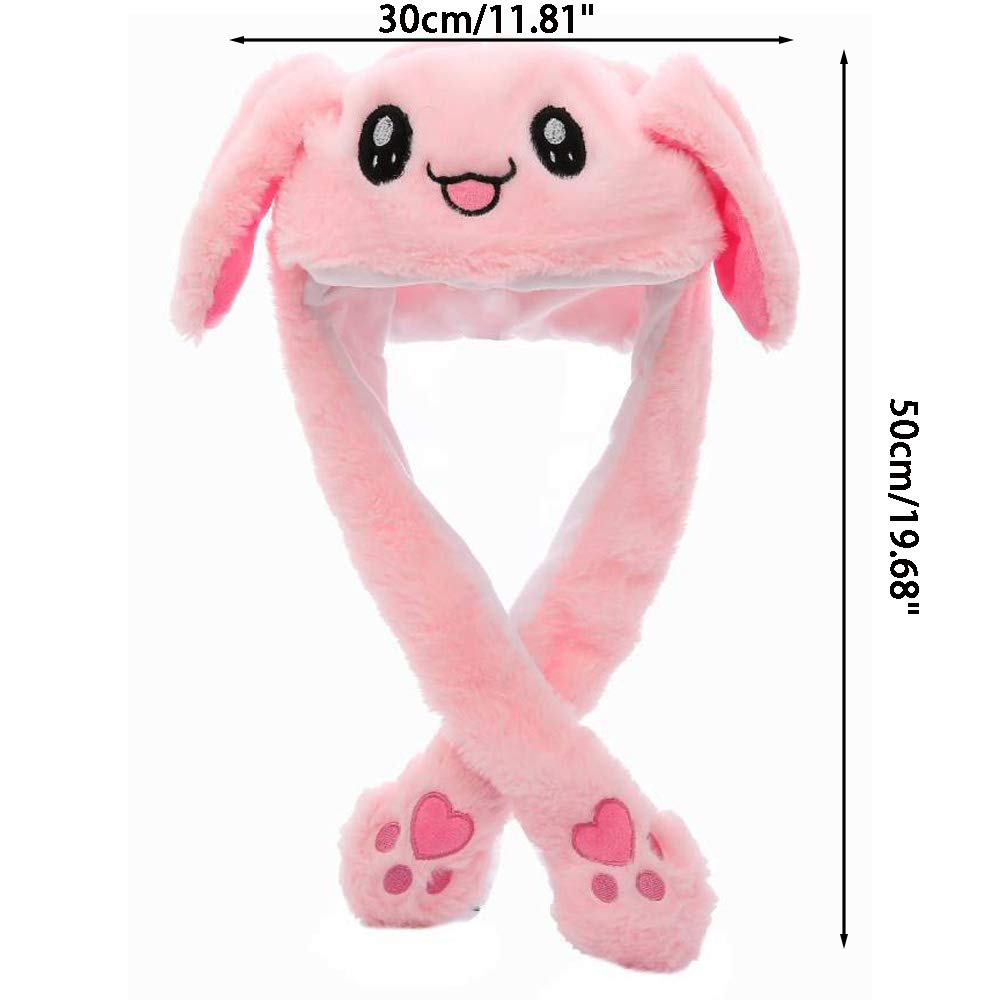 CICITOYWO Funny Plush Bunny Hat Ear Moving Jumping Rabbit Fun Cute Animal Flap Cap Unisex for Women Girls Children Party Holiday Halloween Christmas