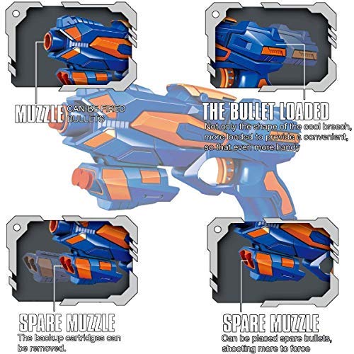 POKONBOY 2 Pack Blaster Guns Toy Guns for Boys with 60 Pack Refill Soft Foam Darts for Kids Birthday Gifts Party Supplies Hand Gun Toys for 6+ Year