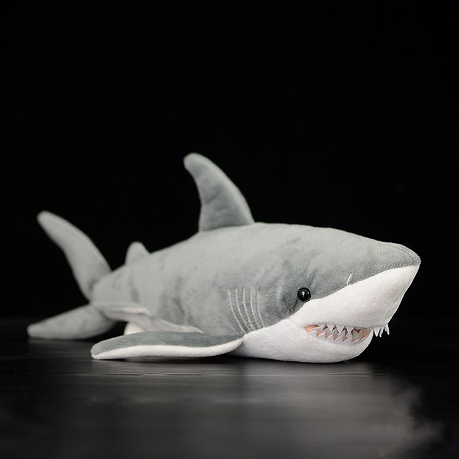 BABY FRANKIEZHOU Simulation Great White Shark Plush Toy, Super Kawaii Realistic Plush Stuffed Sea Animal Doll Pillow Super Soft Kids Birthday Gift