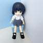 niannyyhouse 1/12 BJD Doll Clothes White Shirt Pleated Skirt Shoes OB11 4.3in Action Figures Doll Dressup (Gray-Blue)
