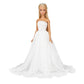 BARWA White Wedding Dress with Long Veil Evening Party Princess White Lace Gown Dress for 11.5 Inch Girl Doll