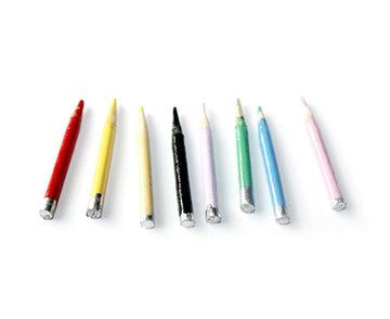 SXFSE Dollhouse Decoration Accessories, 1:12 Dollhouse Miniature Scene Model Pencil Set 8 PCS (Colorful, 20 mm)