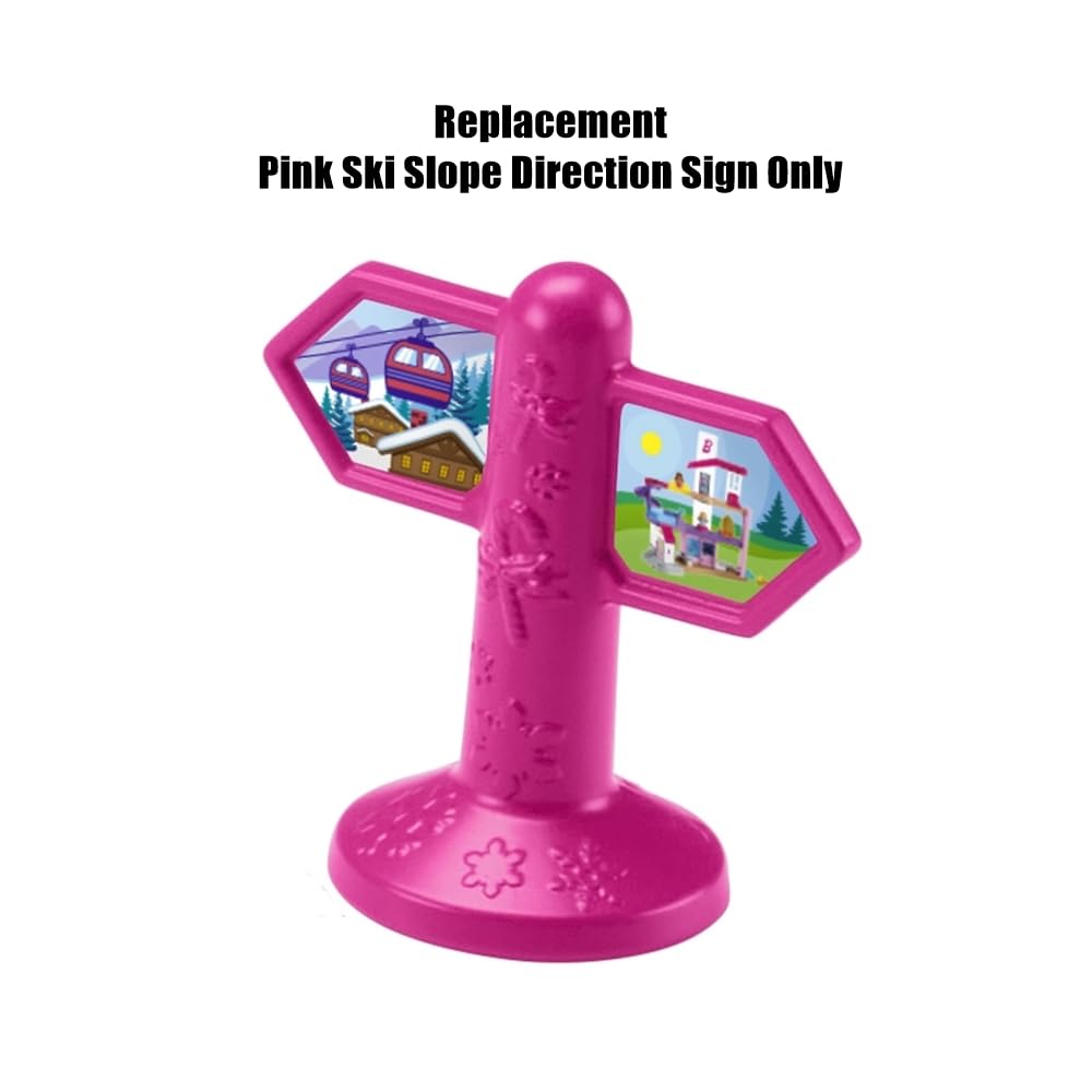 Replacement Part for Fisher-Price Little People Playset - HMK85 ~ Pink Ski Slope Direction Sign ~ Inspired by Barbie Doll Little-People Dollhouse ~