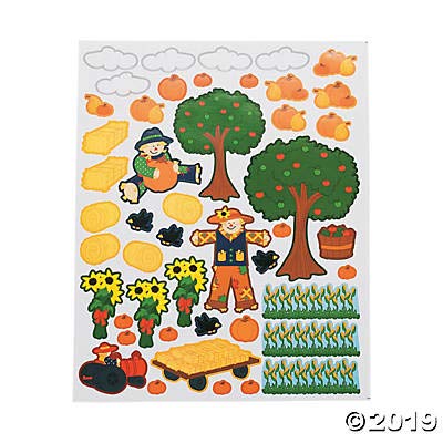 Pumpkin Patch Shaped Sticker Scene (Makes 12 Stickers) Fall Crafts