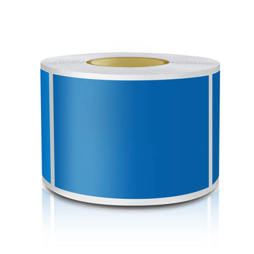 Blue Rectangle Sticker Labels 3×2 Inch Vinyl Stickers Color Coding Name Tags Roll Removable Waterproof 300 per Dispenser Box