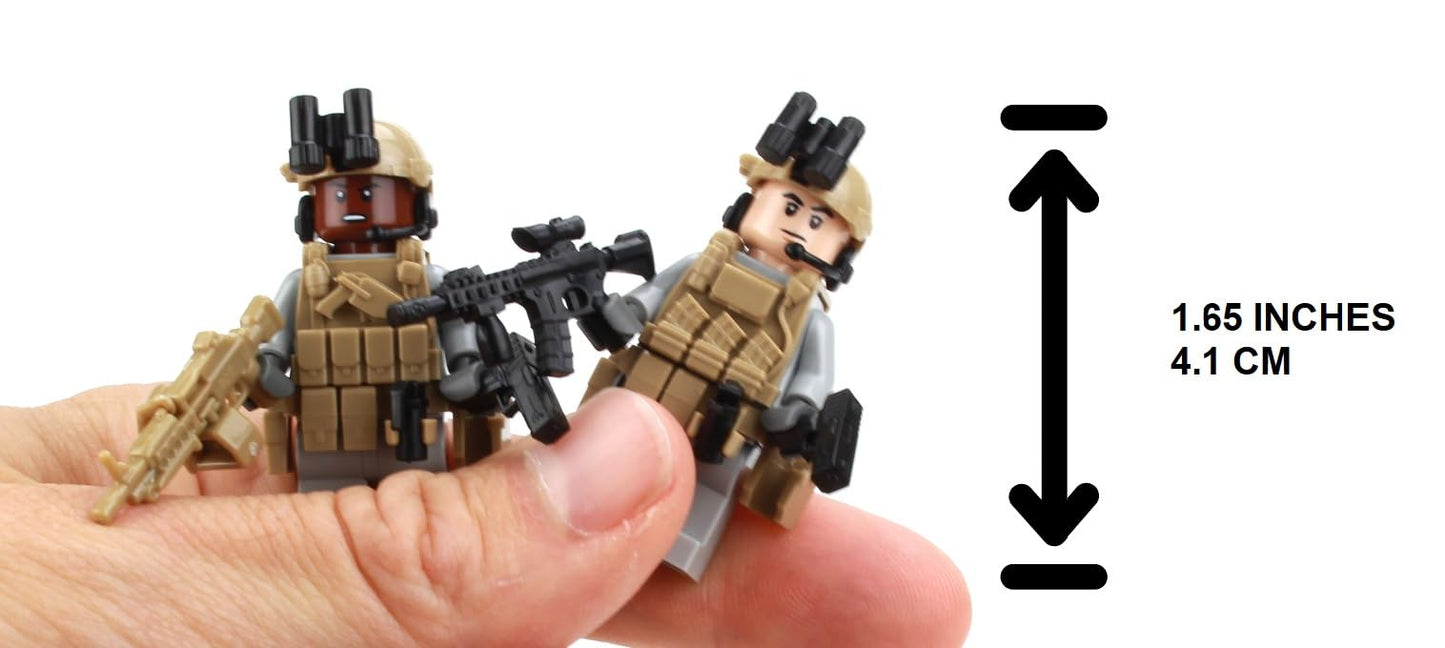 Battle Brick 1.6 Inches Tall US Army Rangers Custom Collectible Minifigures| Genuine Military Minifig | Custom Tactical Gear | Modern Warfare | Great