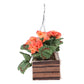 DYNWAVE 1:12 Scale Dollhouse Miniature Hanging Flower Basket, Clay and Wood Plant Decor for Fairy Garden and Room Box Scenes