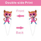 25pcs Super Cats Cake Decorations with 24pcs Cupcake Toppers, 1pcs Cake Topper for cats Birthday Party Supplies