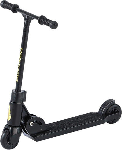 Black Finger Scooter - 2-Wheeled - Foldable Finger Scooter BMX with Brake | Finger Board Accessories| Non-Slip Fun Finger Skateboards