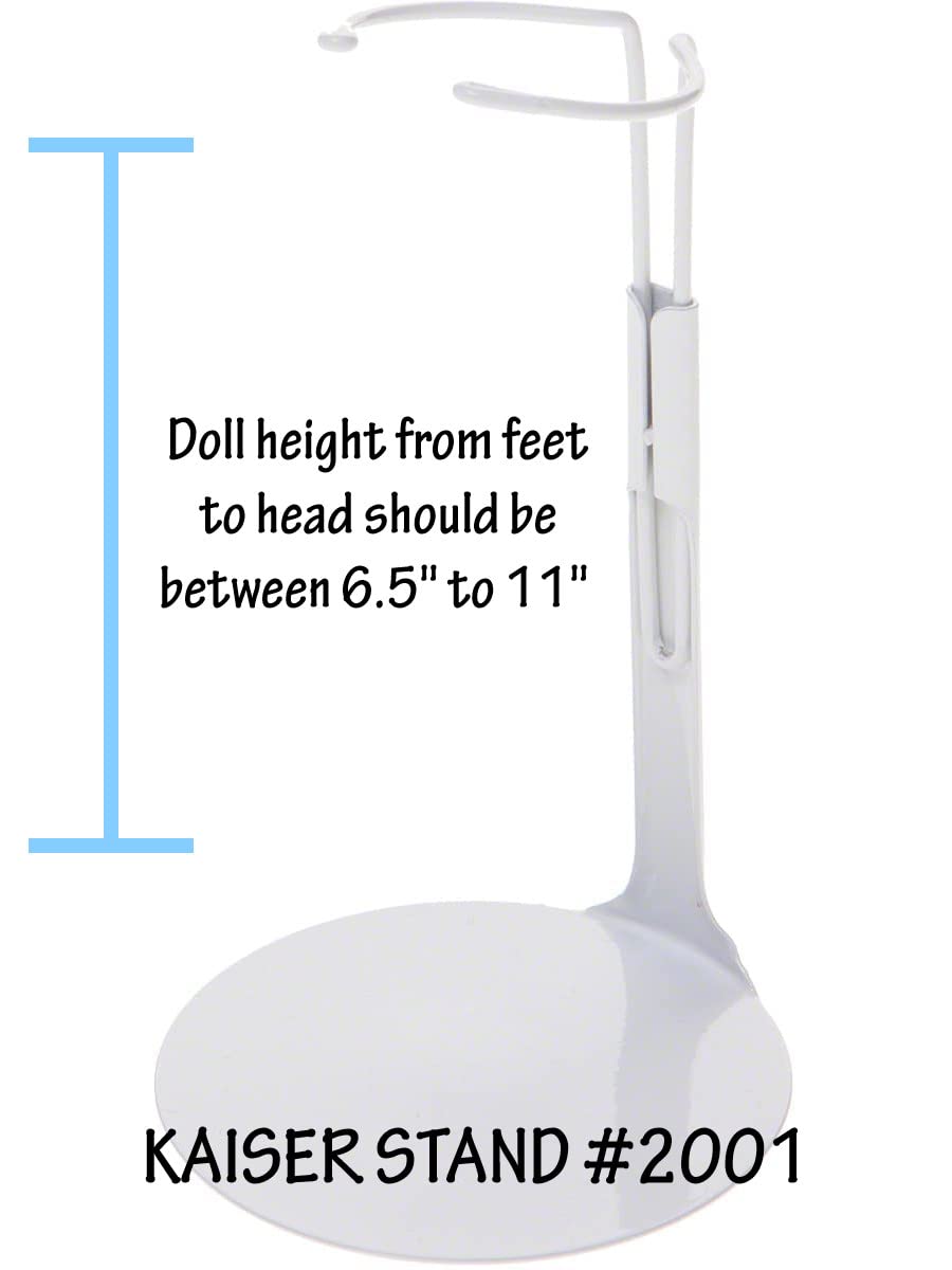 Kaiser Doll Stand 2001 - White Doll Stand for 6 1/2" to 10" Dolls and Action Figures (Best for 8" dolls)